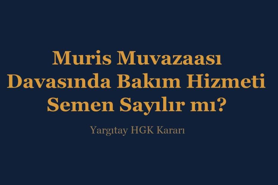 Muris muvazaası davasında bakım hizmeti satış bedeli semen sayılır mı, Yargıtay HGK kararı - İnce & İnce Hukuk