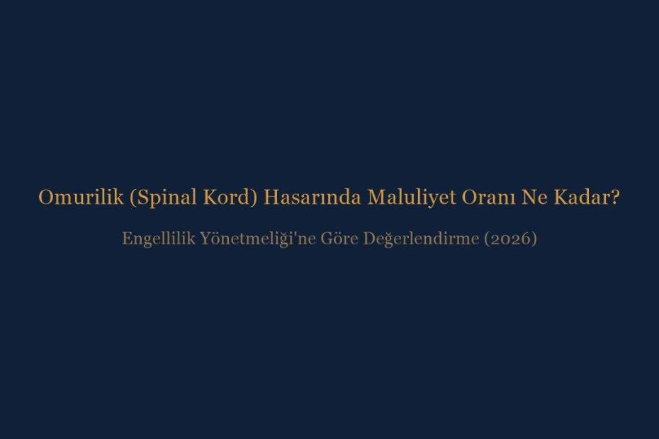 Omurilik spinal kord hasarında maluliyet oranı ne kadar - İnce & İnce Hukuk